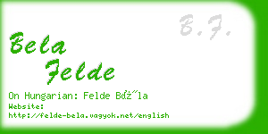 bela felde business card